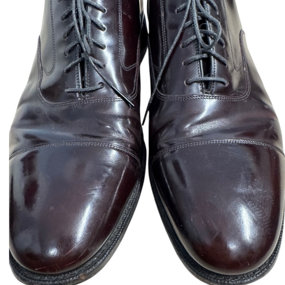 Johnston & Murphy Melton Burgundy Leather Cap Toe Oxford Dress Shoes Men’s 11 D - Picture 7 of 13
